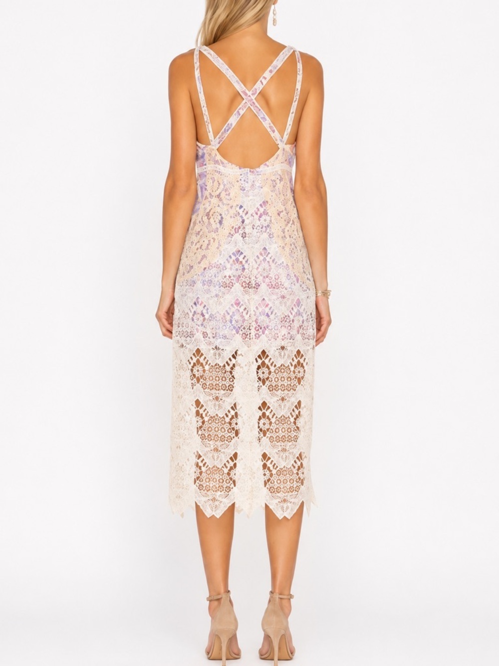 Free People x Revolve Still Life Lace Midi Dress - Picture 3 of 10